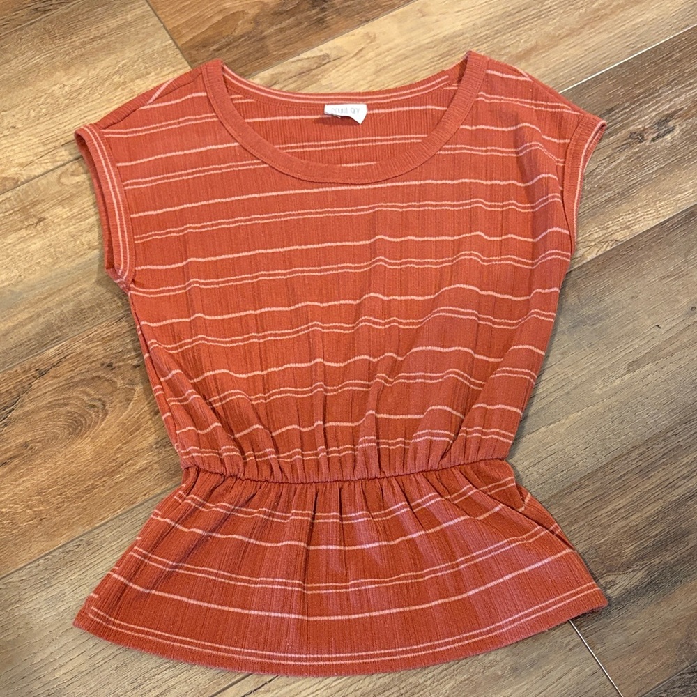 Sienna Sky Rust Orange Peplum Top